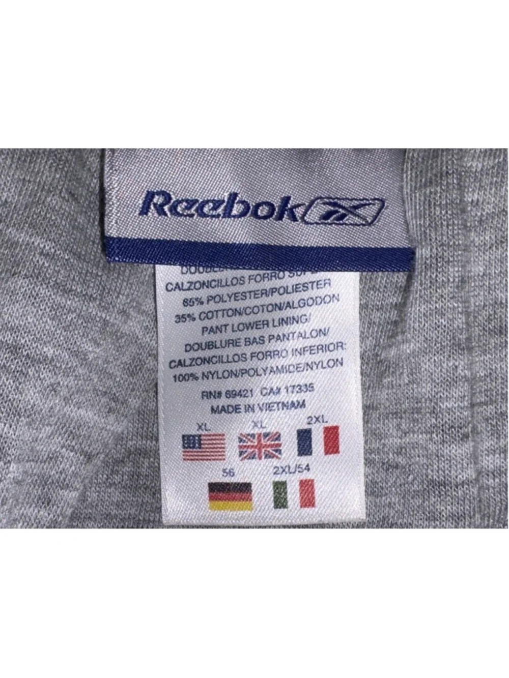 Reebok Men’s XL 2-Piece Lined Track Suit Navy Blue Full Zip Jacket & Pants